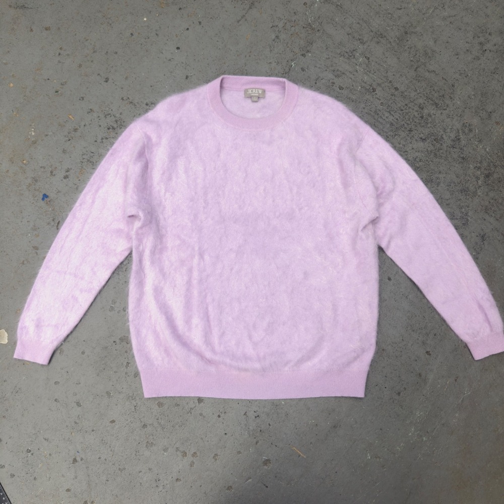 J.Crew Cashmere Brushed Fuzzy Crewneck Sweater Lilac Purple BX104 Womens Small